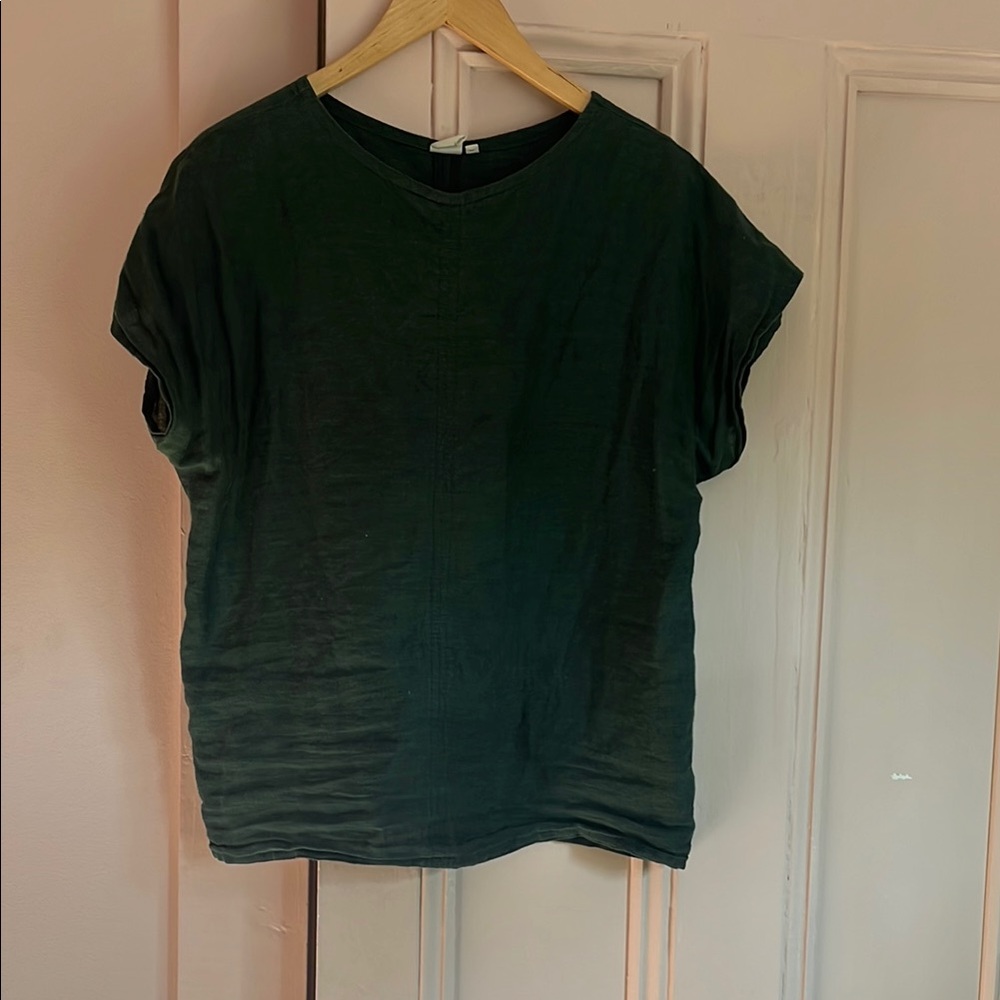 Linen top emerald green